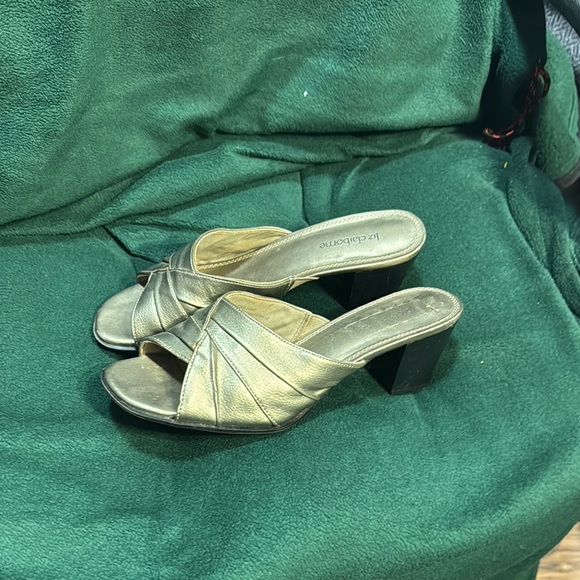 Gold Women's Heeled Sandals - Picture 1 of 4